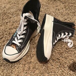 Steve Madden Black and White High-Top Sneakers